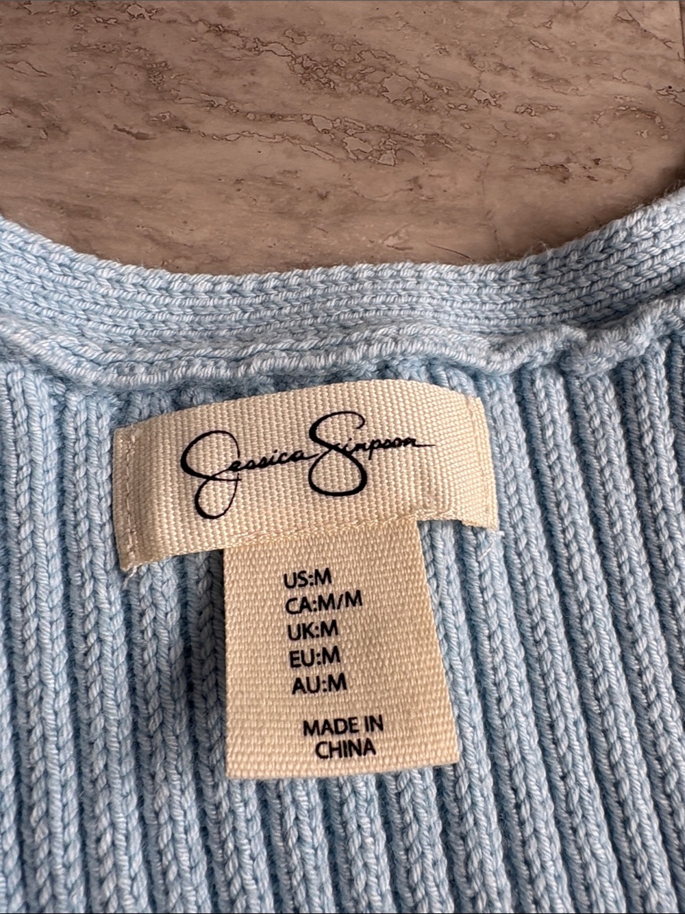 Cropped Ribbed V-Neck Button-Front Sweater Vest - Picture 2 of 3